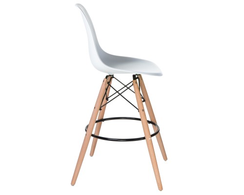 Стул барный DOBRIN DSW BAR, ножки светлый бук, цвет сиденья белый (W-02)