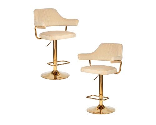 Набор 2 шт Стул барный DOBRIN CHARLY GOLD, бежевый велюр (MJ9-10)
