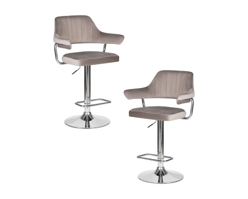 Набор 2 шт Стул барный DOBRIN CHARLY, серый велюр (MJ9-75)