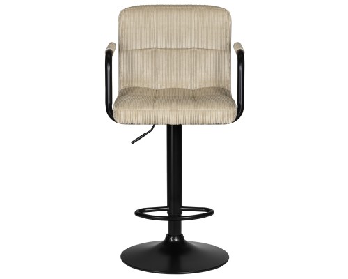 Набор 2 шт Стул барный DOBRIN KRUGER ARM BLACK, бежевый вельвет (LAR-E2041-04)
