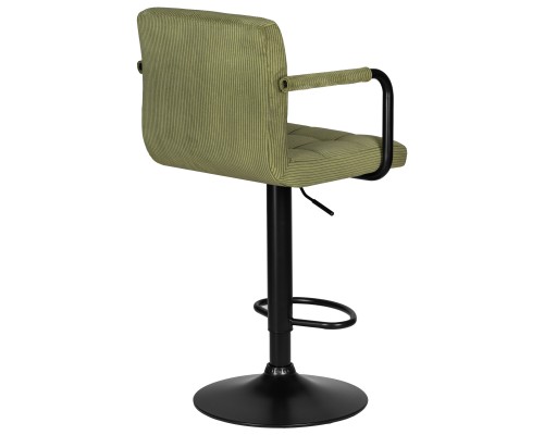 Набор 2 шт Стул барный DOBRIN KRUGER ARM BLACK, зеленый вельвет (LAR-E2041-7)