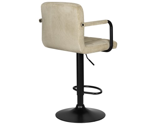 Набор 2 шт Стул барный DOBRIN KRUGER ARM BLACK, бежевый вельвет (LAR-E2041-04)