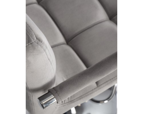 Набор 2 шт Стул барный DOBRIN KRUGER ARM, серый велюр (MJ9-75)