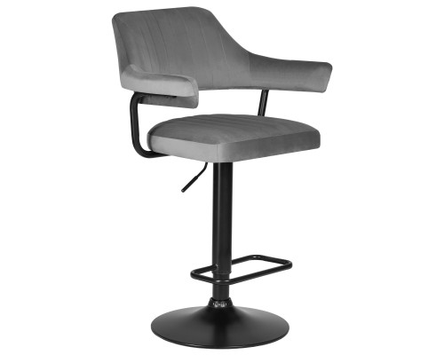 Набор 2 шт Стул барный DOBRIN CHARLY BLACK, серый велюр (MJ9-75)