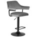Набор 2 шт Стул барный DOBRIN CHARLY BLACK, серый велюр (MJ9-75)