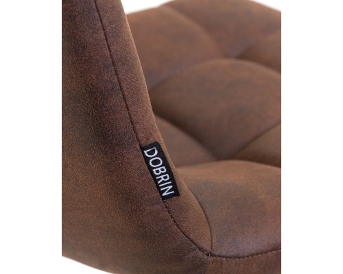 Стул барный DOBRIN NICOLE, черные матовые ножки, коричневая микрофибра (PK-03)