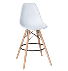 Стул барный DOBRIN DSW BAR, ножки светлый бук, цвет сиденья белый (W-02)