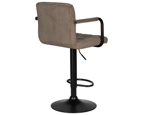 Стул барный DOBRIN KRUGER ARM BLACK, какао вельвет (LAR-E2041-05)