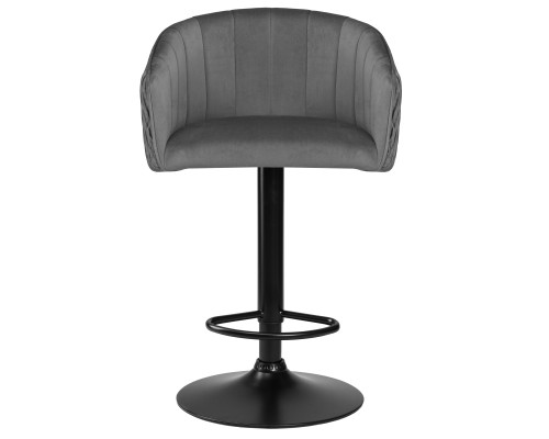 Стул барный DOBRIN DARCY BLACK, серый велюр (1922-19)