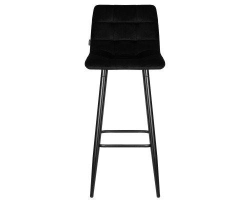 Стул барный DOBRIN NICOLE, черные матовые ножки, черный велюр (108-77)