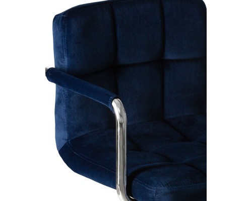 Набор 2 шт Стул барный DOBRIN KRUGER ARM, синий велюр (MJ9-117)