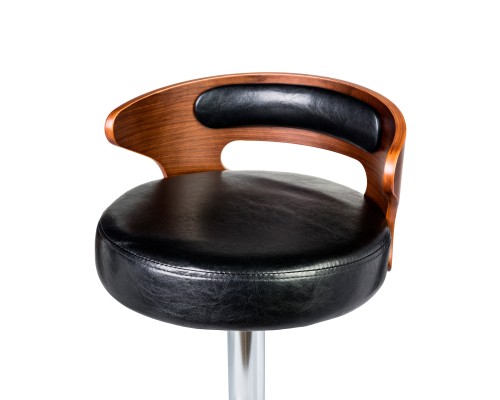 Стул барный DOBRIN FRED, коричневое дерево, чёрный