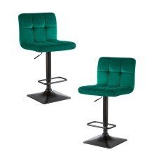 Набор 2 шт Стул барный DOBRIN DOMINIC, зеленый велюр (MJ9-88)
