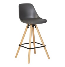 Стул полубарный DOBRIN RONNI, ножки светлый бук, тёмно-серый (GR-04)