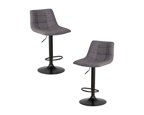 Набор 2 шт Стул барный DOBRIN TAILOR BLACK, серая ткань (188-55)