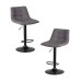 Набор 2 шт Стул барный DOBRIN TAILOR BLACK, серая ткань (188-55)