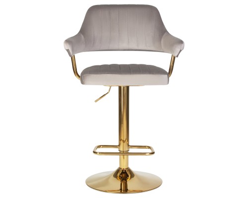 Набор 2 шт Стул барный DOBRIN CHARLY GOLD, серый велюр (MJ9-75)