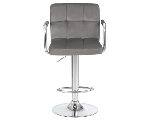 Набор 2 шт Стул барный DOBRIN KRUGER ARM, серый велюр (MJ9-75)