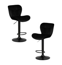 Набор 2 шт Стул барный DOBRIN BARNY BLACK, черный велюр (MJ9-101)