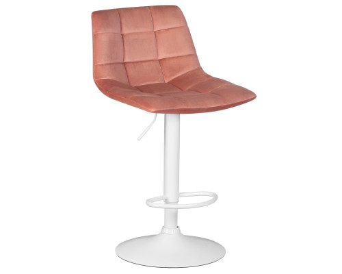 Стул барный DOBRIN TAILOR WHITE, пудрово-розовый велюр (MJ9-32)