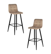 Набор 2 шт Стул барный DOBRIN NICOLE, черные матовые ножки, мокко велюр (108-104)