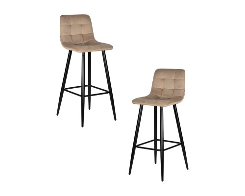 Набор 2 шт Стул барный DOBRIN NICOLE, черные матовые ножки, мокко велюр (108-104)