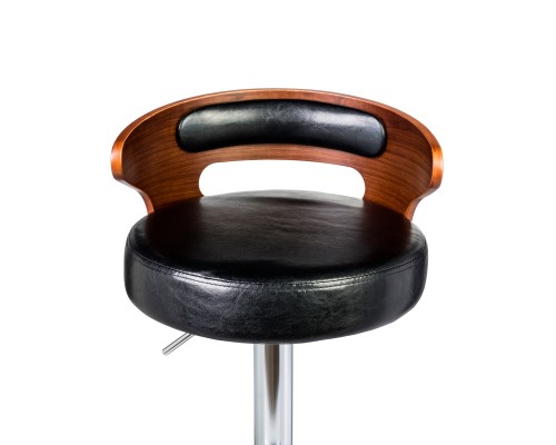 Стул барный DOBRIN FRED, коричневое дерево, чёрный