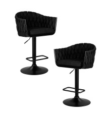 Набор 2 шт Стул барный DOBRIN LEON, черная ткань (LAR-275-33)