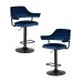 Набор 2 шт Стул барный DOBRIN CHARLY BLACK, синий велюр (MJ9-117)