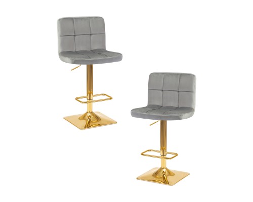 Набор 2 шт Стул барный DOBRIN GOLDIE, серый велюр (MJ9-75)