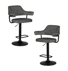 Набор 2 шт Стул барный DOBRIN CHARLY BLACK, серый твид (LEO11)