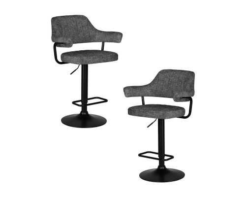 Набор 2 шт Стул барный DOBRIN CHARLY BLACK, серый твид (LEO11)