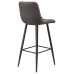 Стул барный DOBRIN NICOLE, черные матовые ножки, серая антрацитовая винтажная экокожа (RU-08)