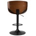 Стул барный DOBRIN KARTER BLACK, коричневый орех дерево (BWW), черный PU