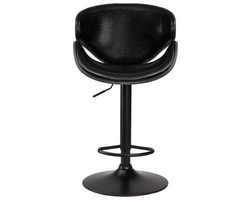 Стул барный DOBRIN KARTER BLACK, коричневый орех дерево (BWW), черный PU