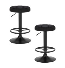 Набор 2 шт Табурет барный DOBRIN BRUNO BLACK, черный велюр (MJ9-101)