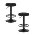 Набор 2 шт Табурет барный DOBRIN BRUNO BLACK, черный велюр (MJ9-101)
