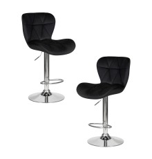 Набор 2 шт Стул барный DOBRIN BARNY, черный велюр (MJ9-101)