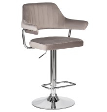 Стул барный DOBRIN CHARLY, серый велюр (MJ9-75)