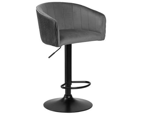 Стул барный DOBRIN DARCY BLACK, серый велюр (1922-19)