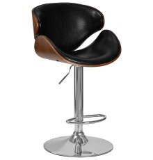 Стул барный DOBRIN KARTER, коричневое дерево, чёрный