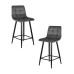 Набор 2 шт Стул полубарный DOBRIN OLIVIA, черные матовые ножки, темно-серый велюр (108-91)