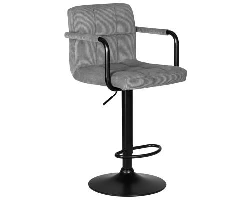 Набор 2 шт Стул барный DOBRIN KRUGER ARM BLACK, серый вельвет (LAR-E2041-25)