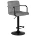 Набор 2 шт Стул барный DOBRIN KRUGER ARM BLACK, серый вельвет (LAR-E2041-25)
