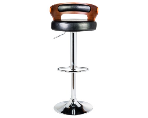 Стул барный DOBRIN FRED, коричневое дерево, чёрный