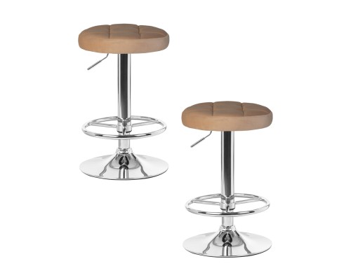 Набор 2 шт Табурет барный DOBRIN BRUNO, бежевый велюр (MJ9-10)