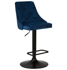 Стул барный DOBRIN JOSEPH BLACK, синий велюр (MJ9-117)