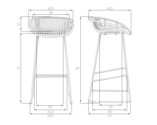 Набор 4 шт Стул барный DOBRIN FRANK, черный