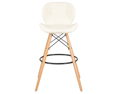 Стул барный DOBRIN BUTTERFLY BAR, ножки светлый бук, цвет кремовый