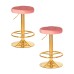 Набор 2 шт Табурет барный DOBRIN BRUNO GOLD, пудрово-розовый велюр (MJ9-32)